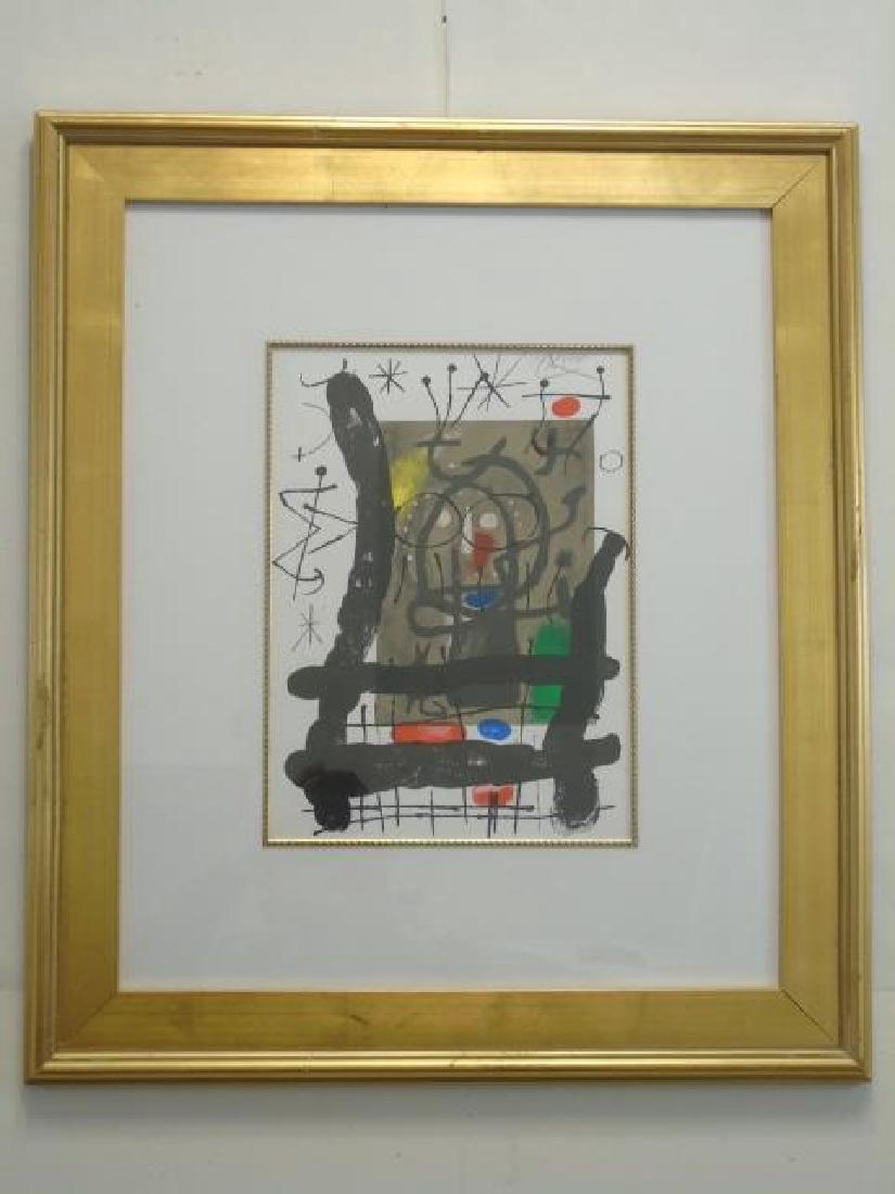 Miro Pencil-Signed Lithograph, Gold Frame (1 of 3)