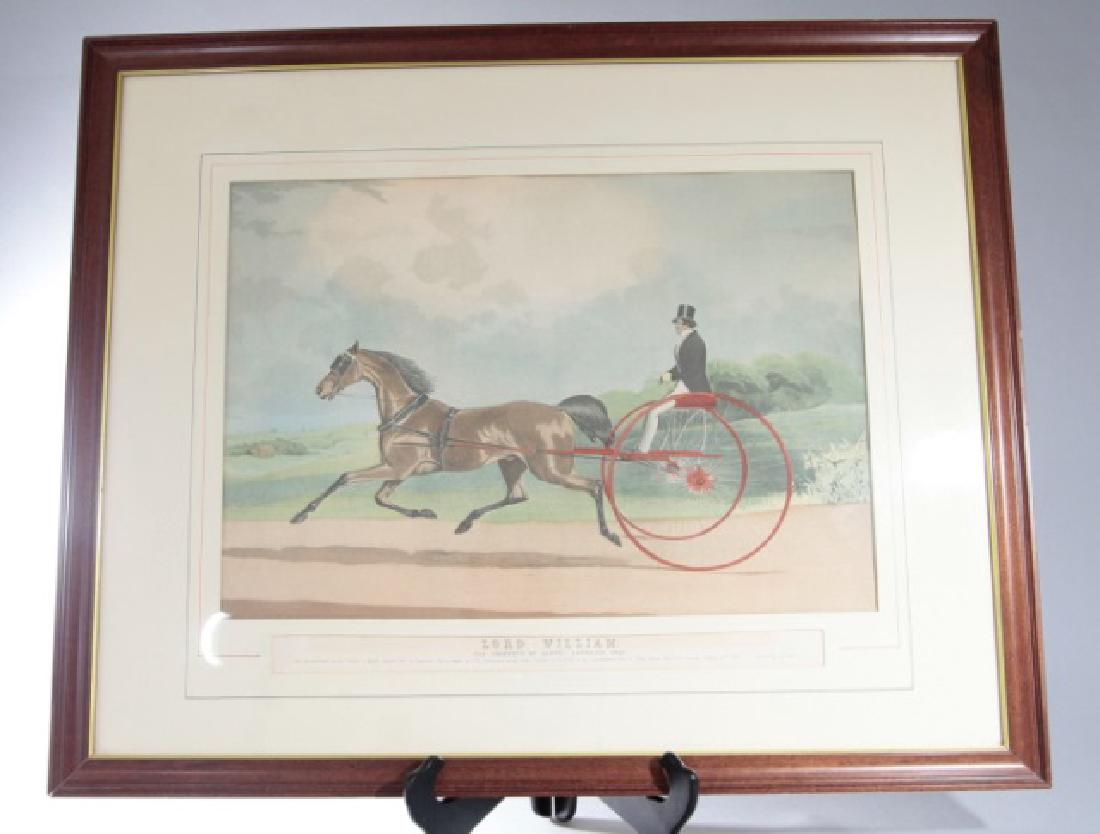 Antique 19th C Framed Horse and Carriage Print (1 of 3)