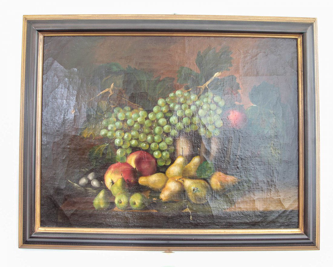 18th C Fruit Still Life Oil on Canvas (1 of 3)