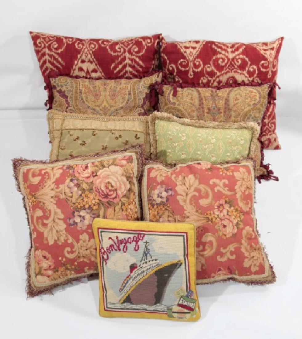 Large Group of 9 Designer Style Decorative Pillows (1 of 4)
