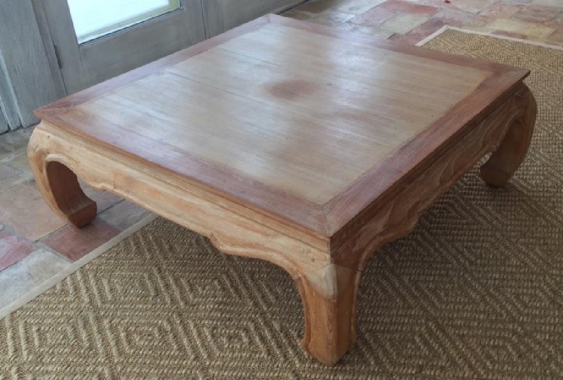 Contemporary Asian Style Pickled Wood Coffee Table (1 of 4)