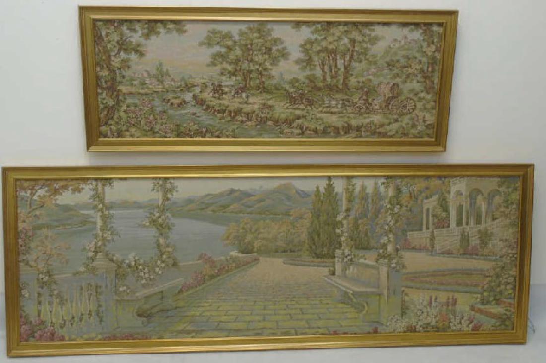 Two Gold Framed Tapestries French Country Scenes (1 of 7)