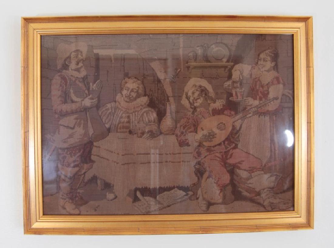 Pair Gold Framed Flemish Style Tapestry/Friends (1 of 4)