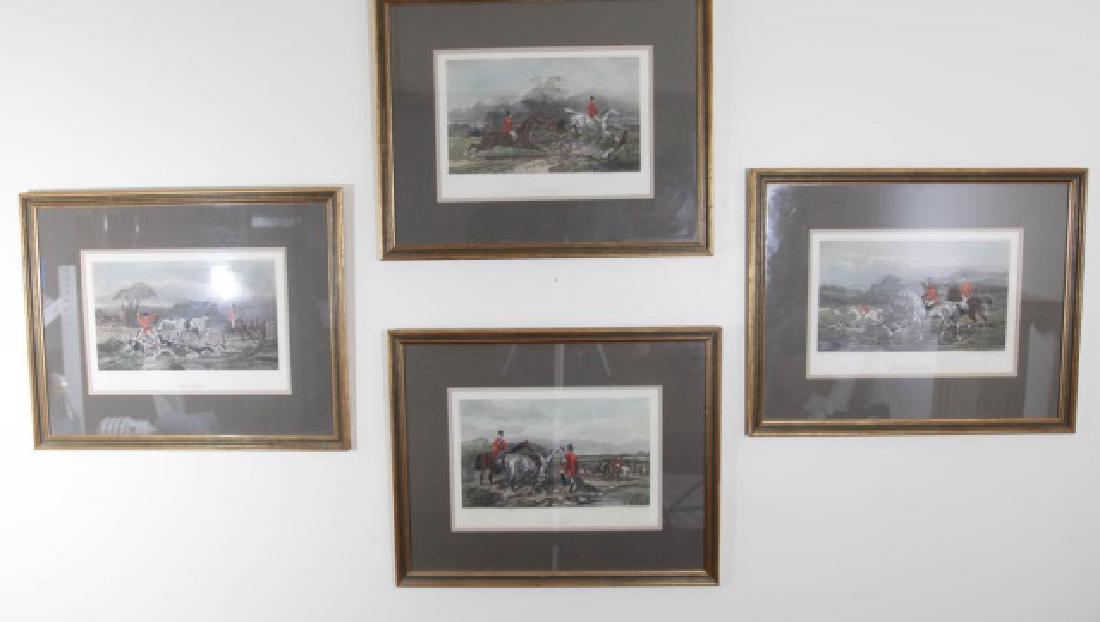 Four Engravings of English Hunt Scene by C.R Stock (1 of 4)