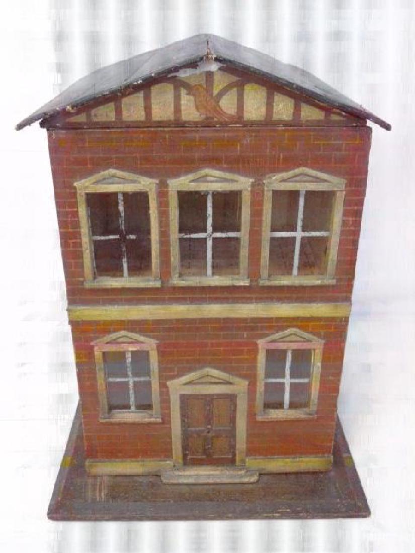 Antique 19th C English Hand Painted Dollhouse (1 of 2)
