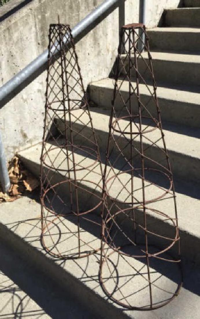 Pair Wrought Iron Garden Statues / Plant Trellis (1 of 3)