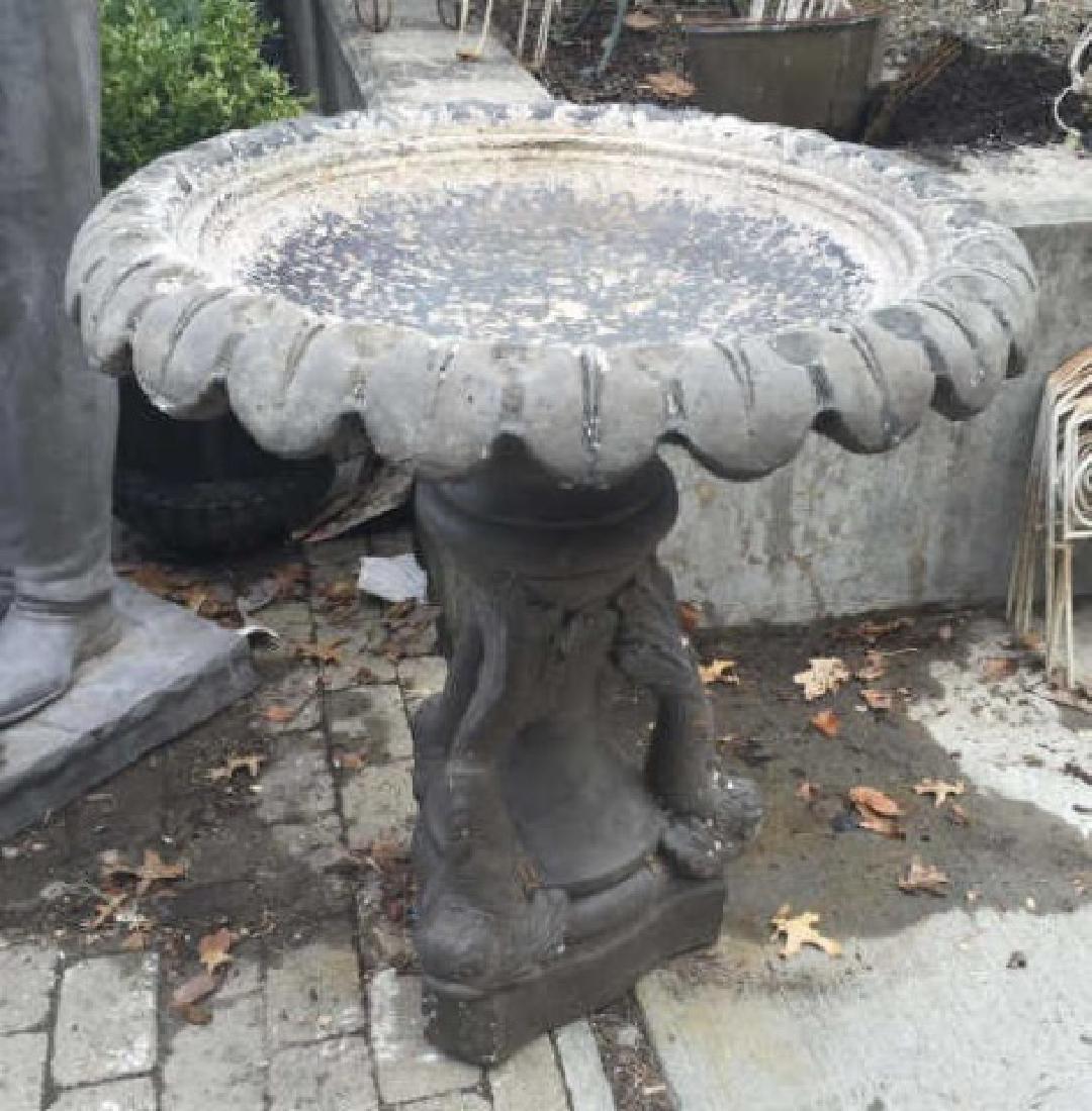 Large Cast Stone Sea Serpent Garden Bird Bath (1 of 5)