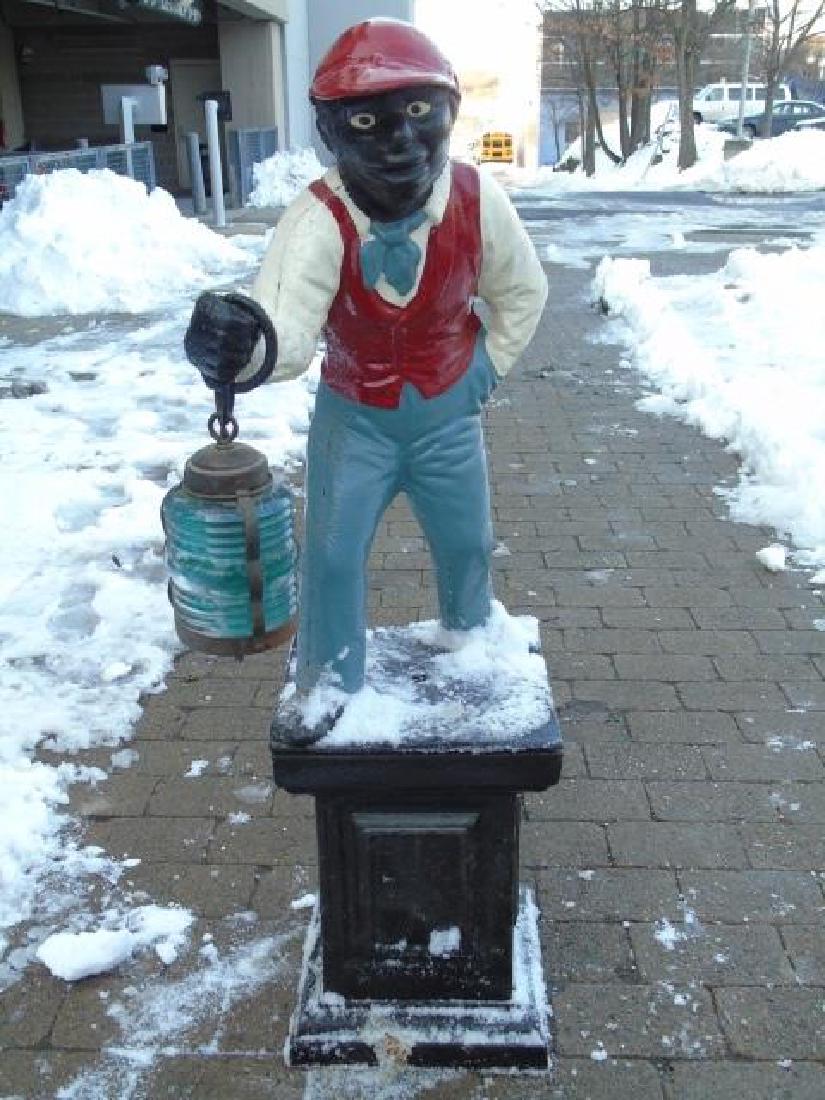 Antique Hand Painted Lawn Jockey Lantern Statue (1 of 4)