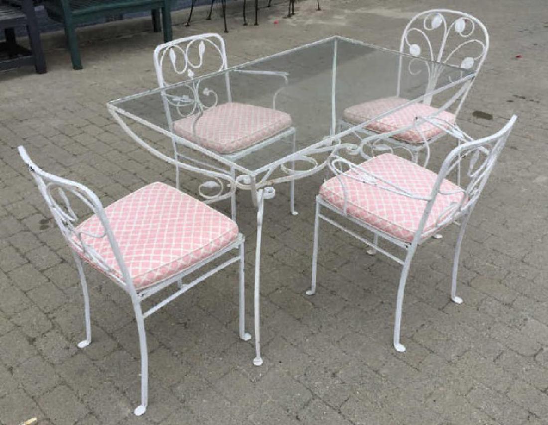Garden / Patio Wrought Iron Dining Table & Chairs (1 of 3)