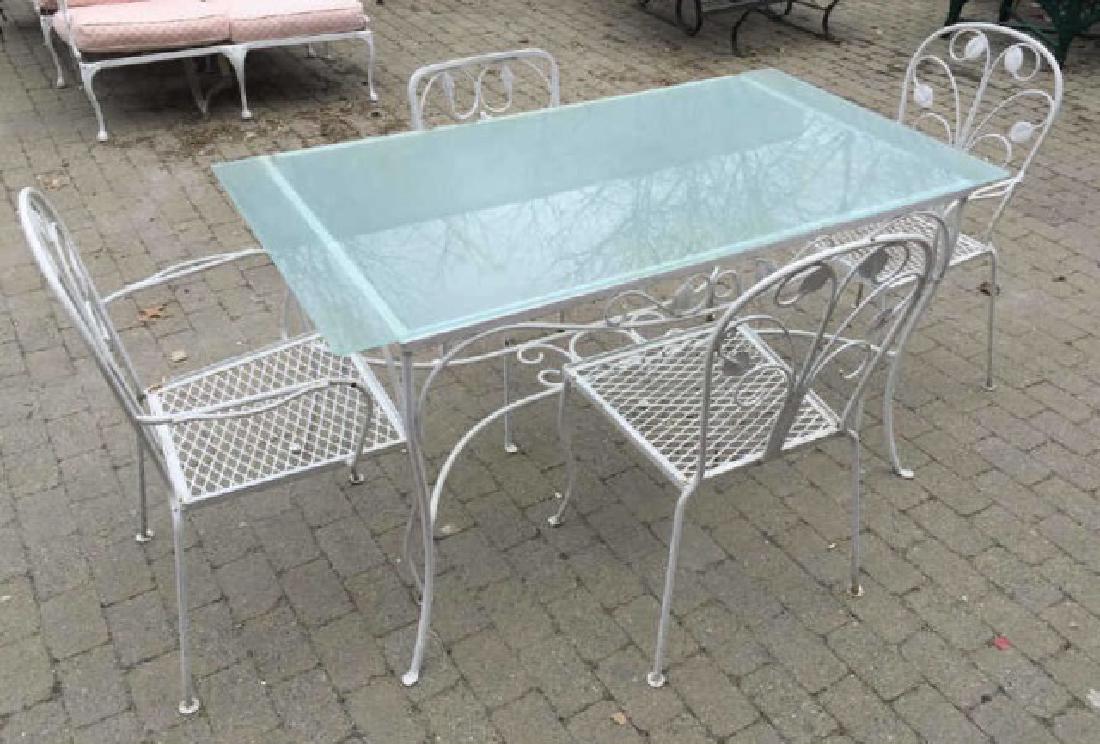 Garden / Patio Wrought Iron Dining Table & Chairs (1 of 3)