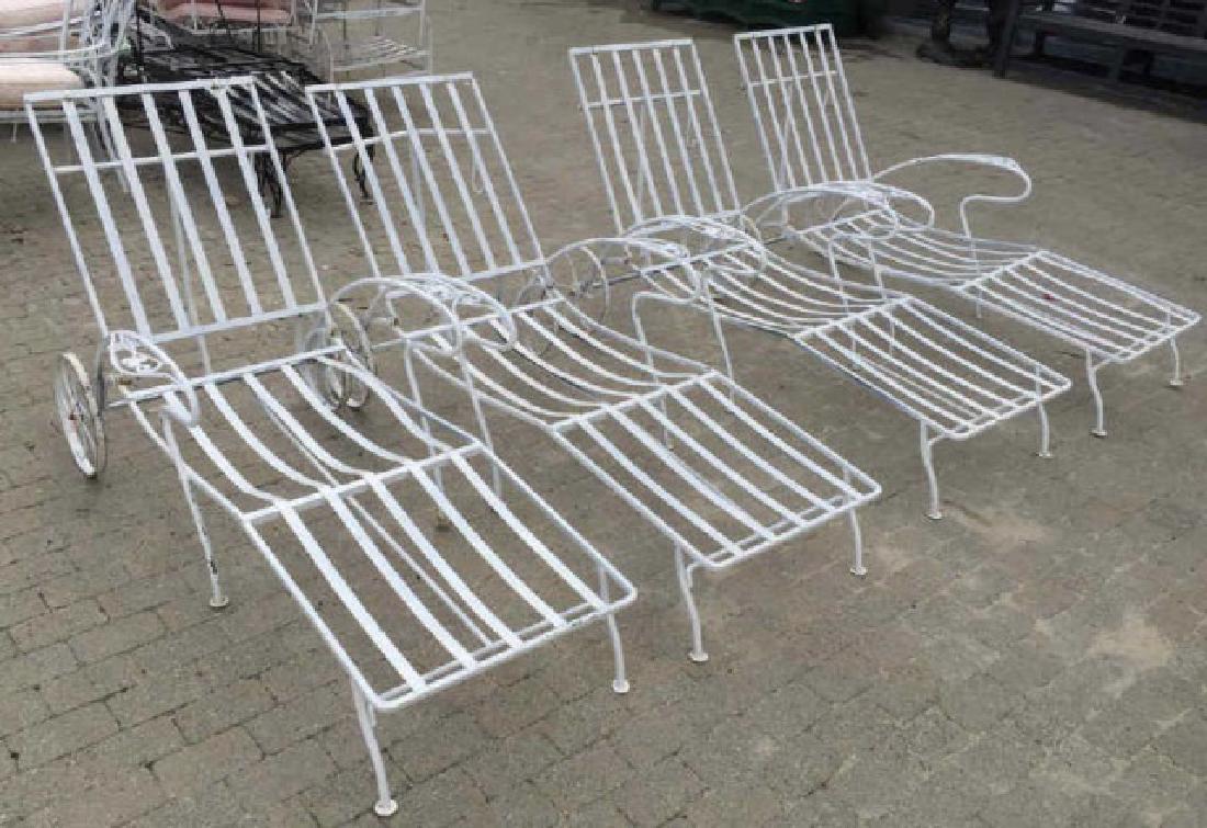Four White Painted Garden / Patio Lounge Chairs (1 of 4)