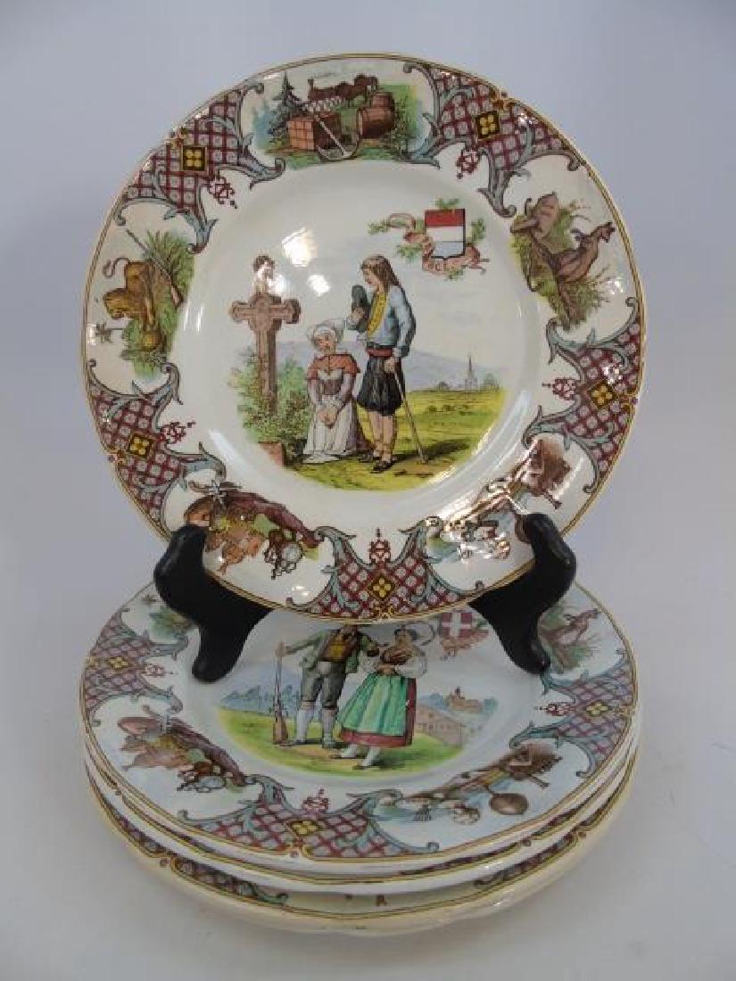 U et Cie Sarreguemines "Nations" Porcelain Plates (1 of 4)