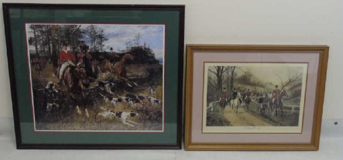 2 Hunting Prints of 18C Men Well Matted & Framed (1 of 6)