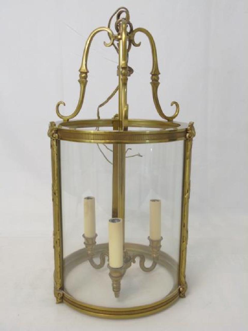 Round Glass & Bronze Triple-Light Lantern (1 of 4)
