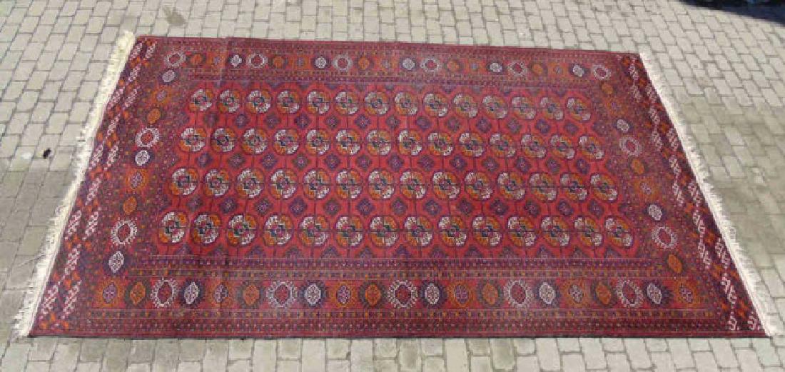 Large Antique Persian Turkeman Black & Red Rug (1 of 4)