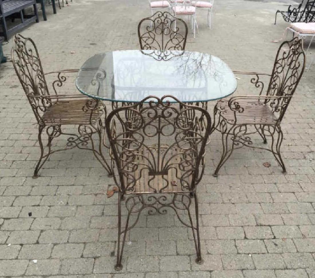 Antique Wrought Iron Outdoor / Patio Dining Set (1 of 4)