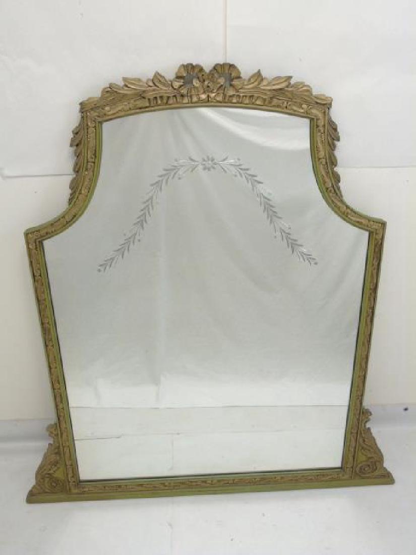 Large French Style Gold Painted Carved Wood Mirror (1 of 3)