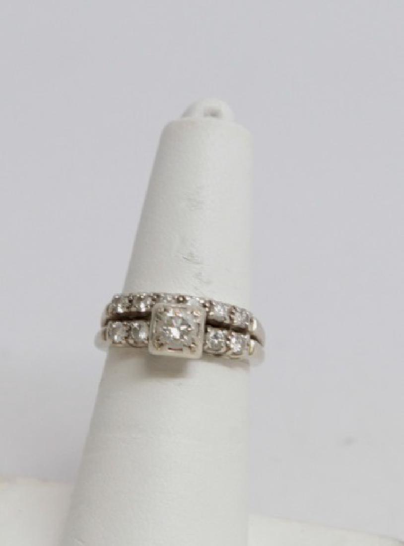 14k White Gold & Diamond Wedding Ring w Band (1 of 6)