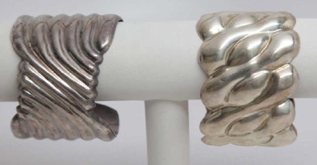 Two Large Mexican Sterling Silver Cuff Bracelets (1 of 10)