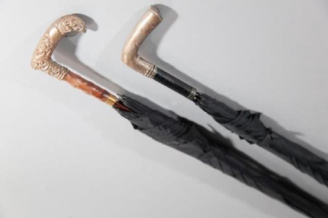 2 Vintage Umbrellas with Gold Filled & SP Handles (1 of 8)