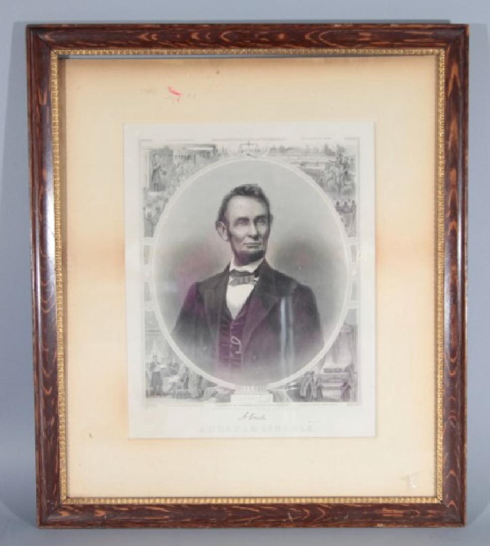 Antique Framed McRae Etching of Abraham Lincoln (1 of 4)