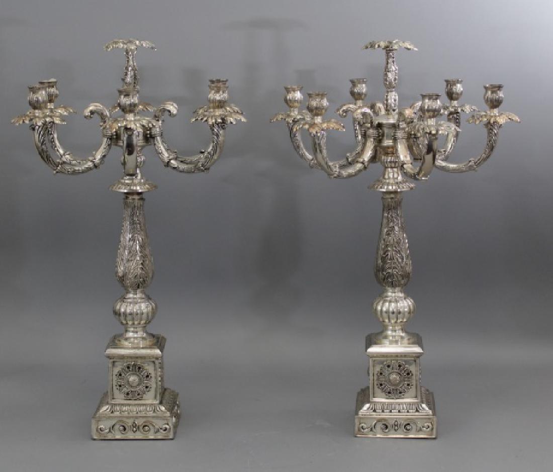 Large Pair Neo Classical Style Silver Candelabras (1 of 8)