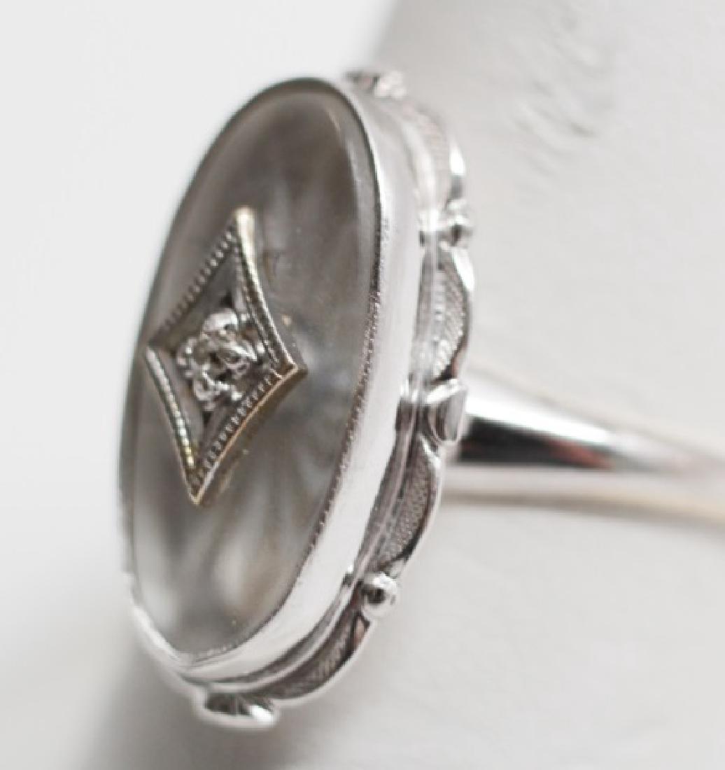 Estate Edwardian Style 10k White Gold Diamond Ring (1 of 7)