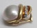 Estate Large 18k Gold Mabe Pearl & Diamond Earring - 3