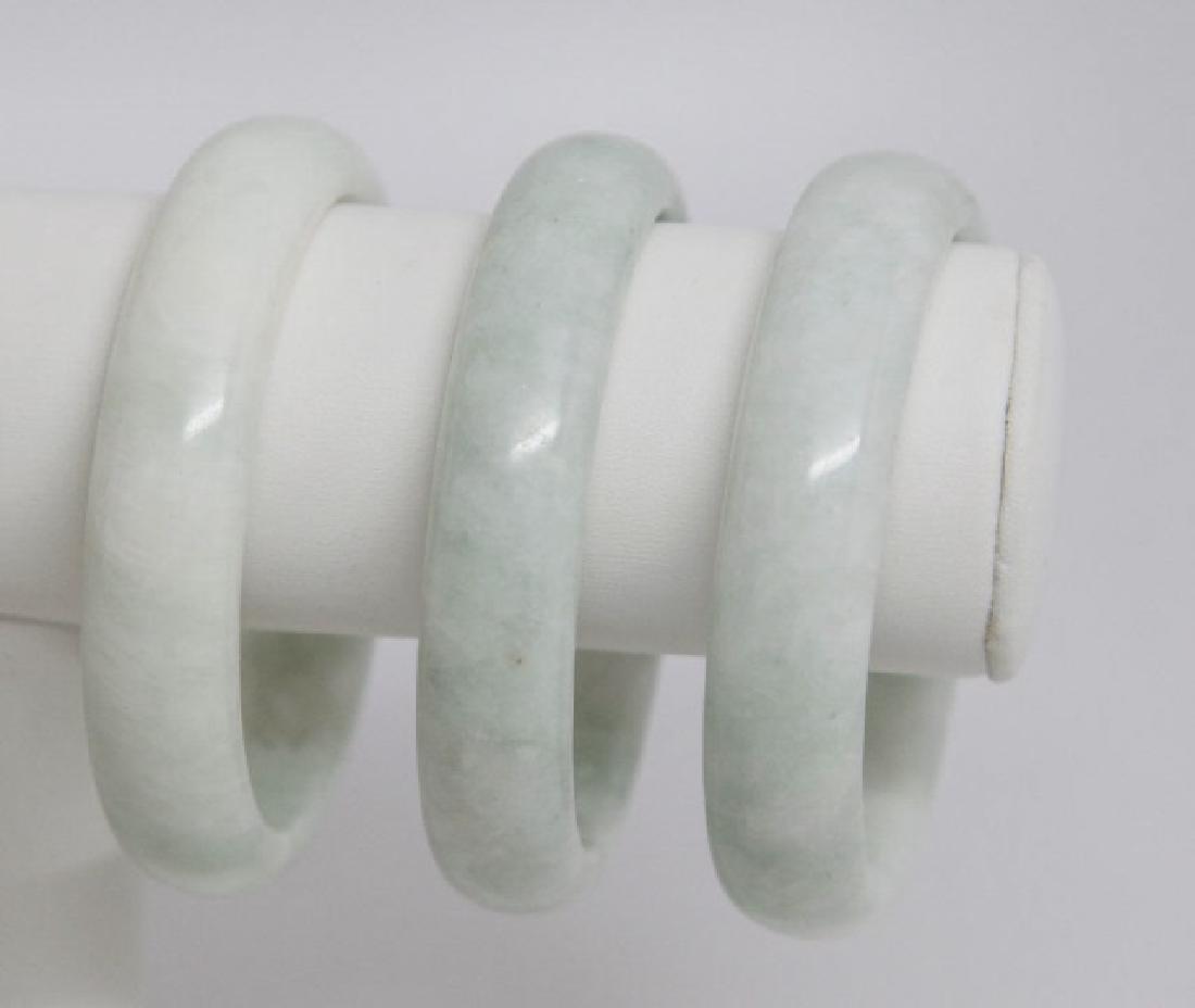 3 Chinese Jade or Hardstone Bangle Bracelets (1 of 6)