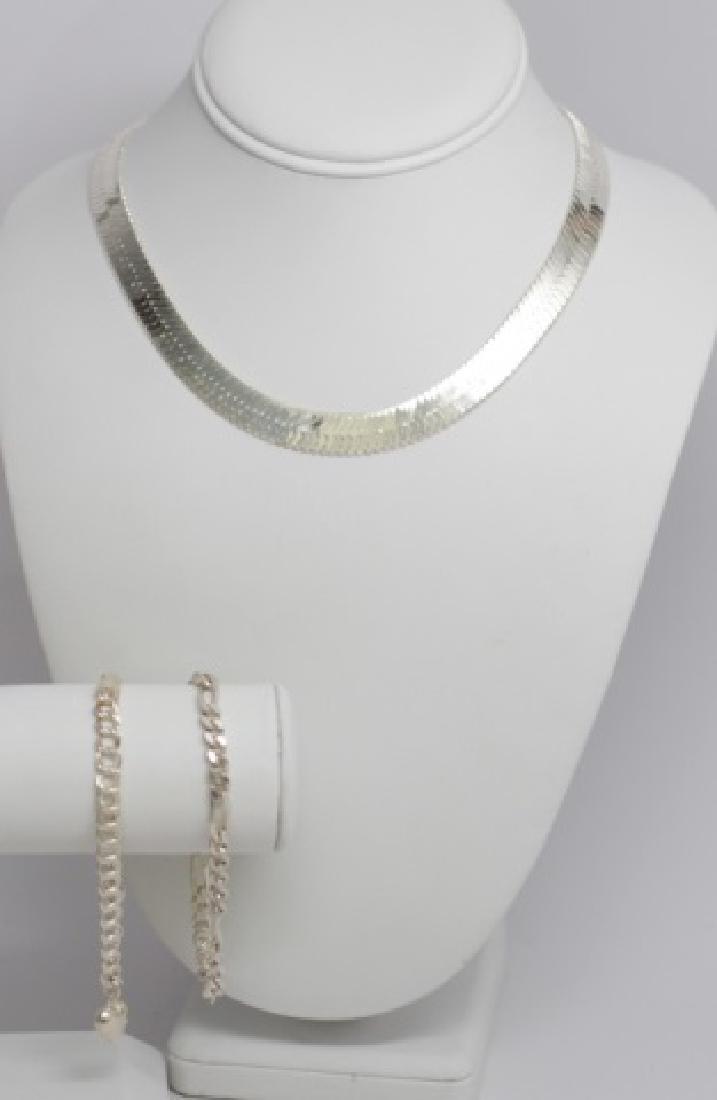 Italian Sterling Silver Necklace & 2 Bracelets (1 of 10)