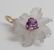 14kt Estate Carved Rock Crystal & Amethyst Pendant - 3