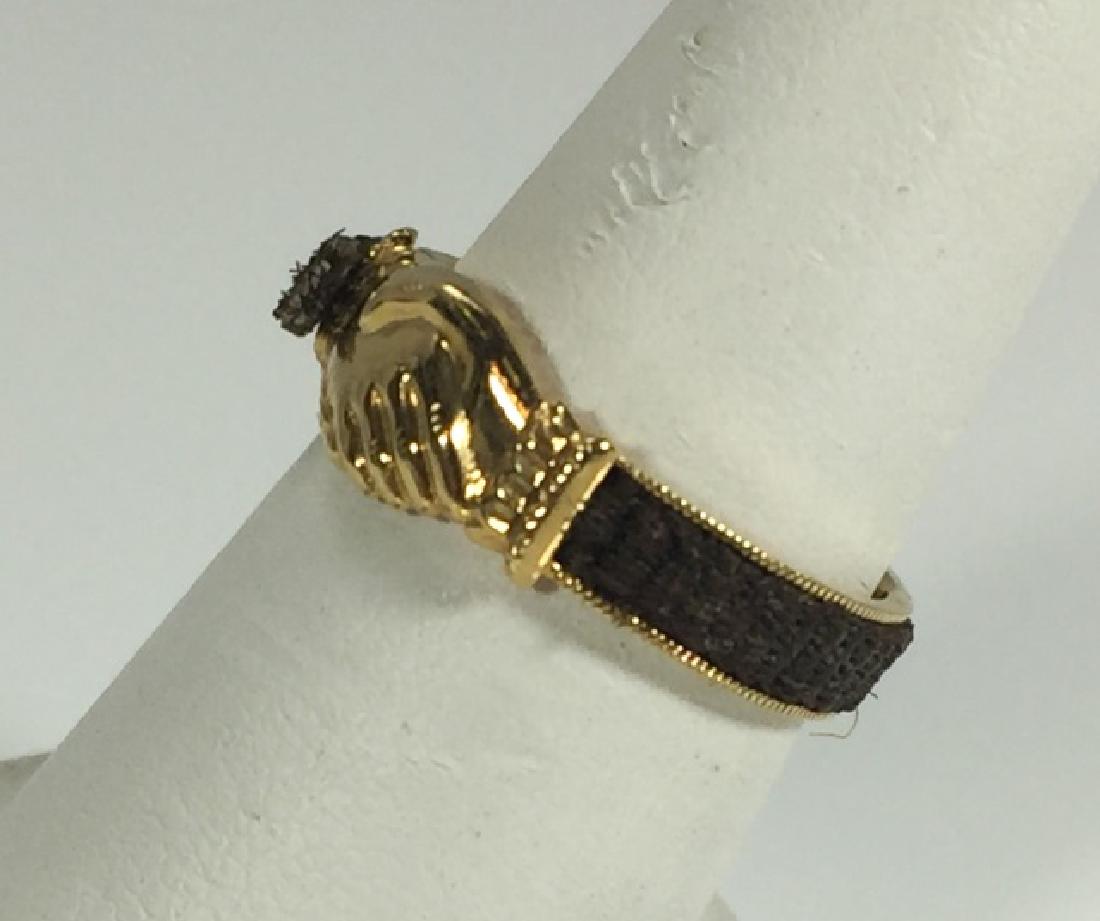 Antique Victorian Fede Mourning 14kt Gold Ring (1 of 5)
