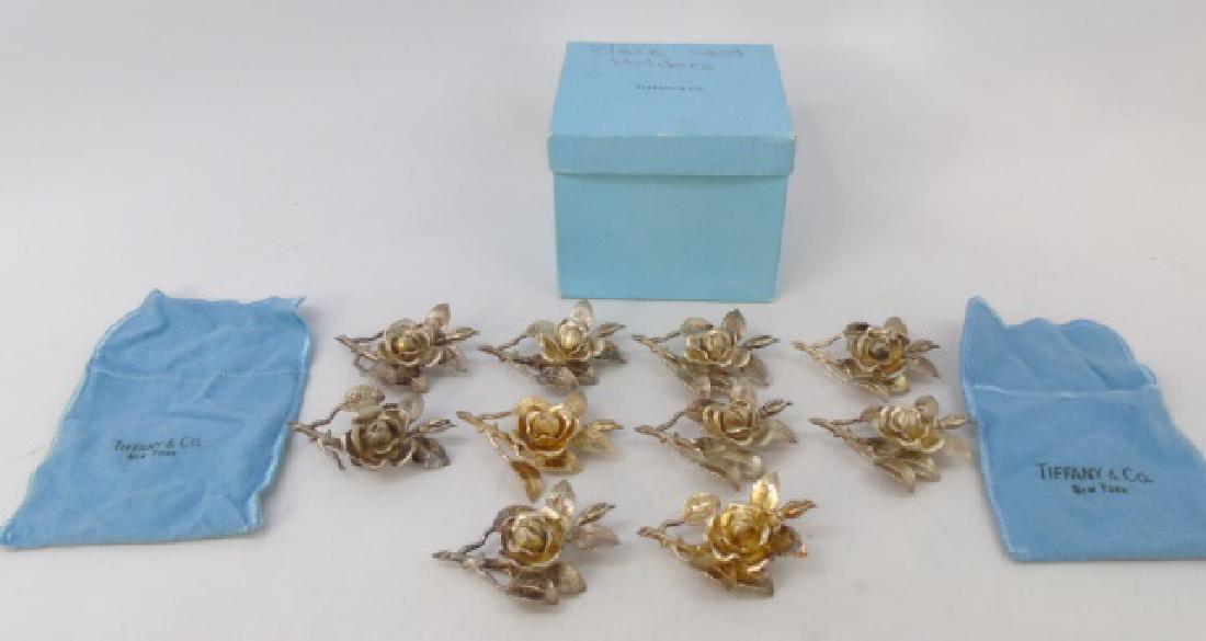 10 Tiffany & Co Sterling Rose Place Card Holders (1 of 4)