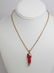 Antique Victorian Coral Grape Pendant w Rope Chain - 2