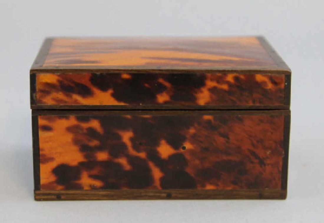 Antique Tortoise Shell Veneered Maple Dresser Box (1 of 6)