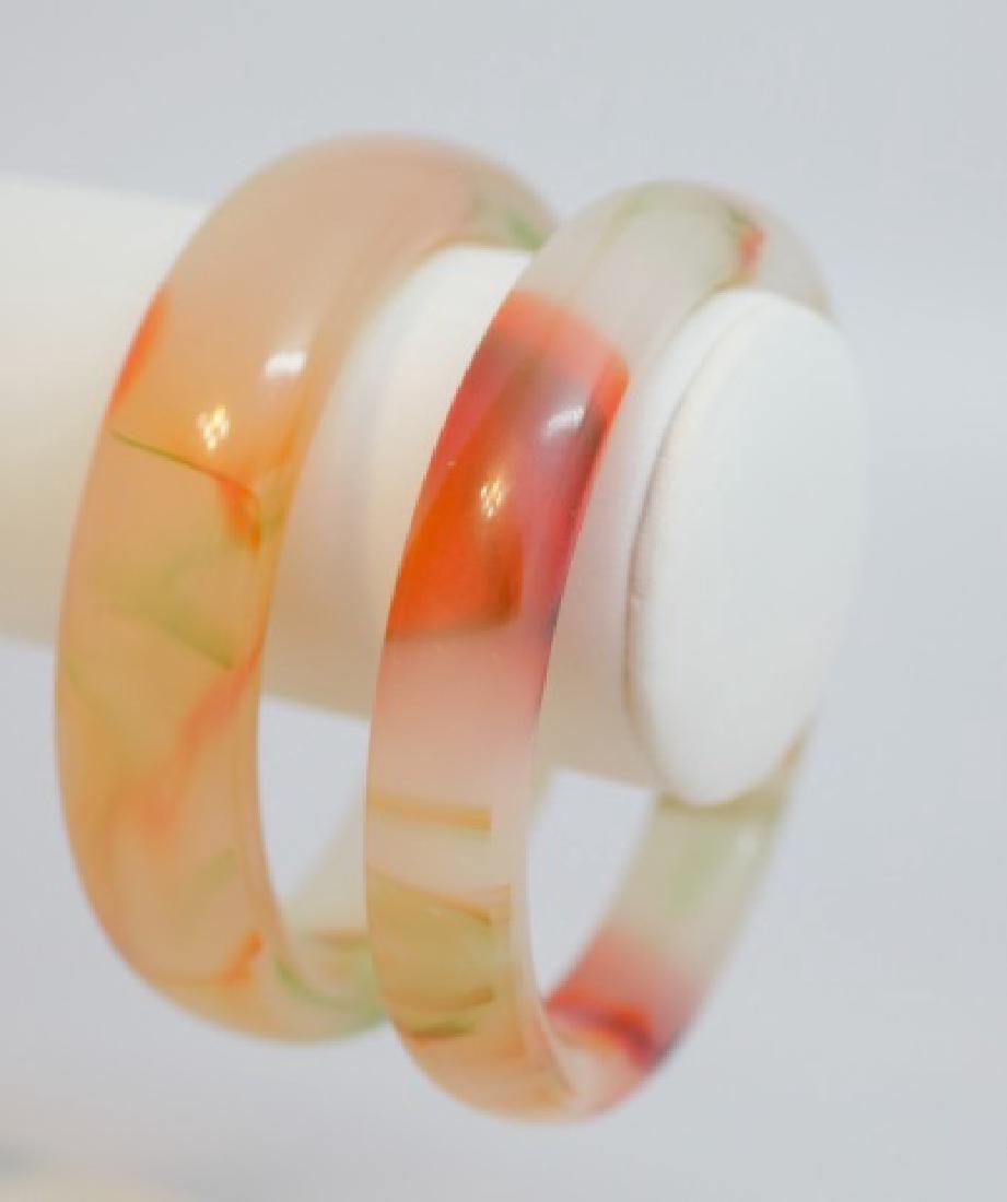 Pair of Chinese Jade Bracelets in Candy Colors (1 of 6)