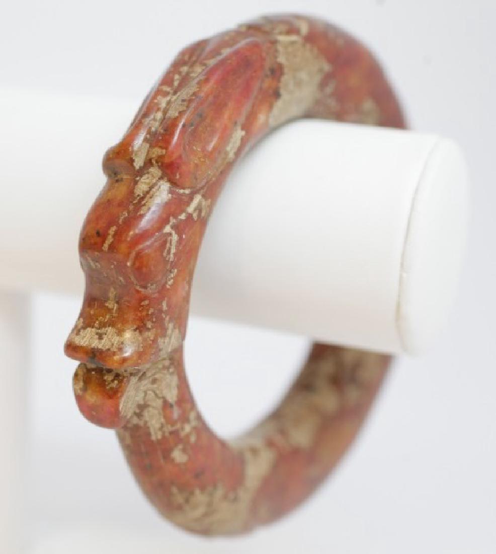 Archaic Style Chinese Hardstone Dragon Bracelet (1 of 5)
