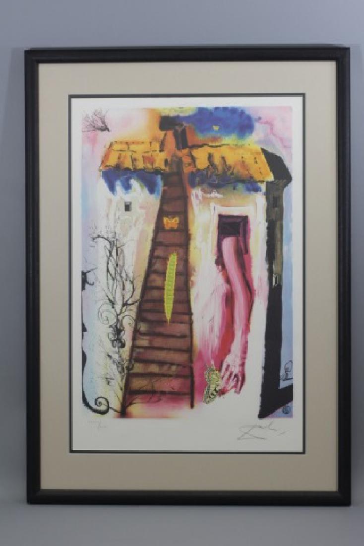Salvador Dali 1969 Heliogravure Alice Wonderland: Salvador Dali 1969 Heliogravure with Woodblock Print from his Alice in Wonderland Series. Entitled "The Rabbit Sends in a Little Bill". 1969 limited edition - 169/300 in Roman Numerals - pencil-signed
