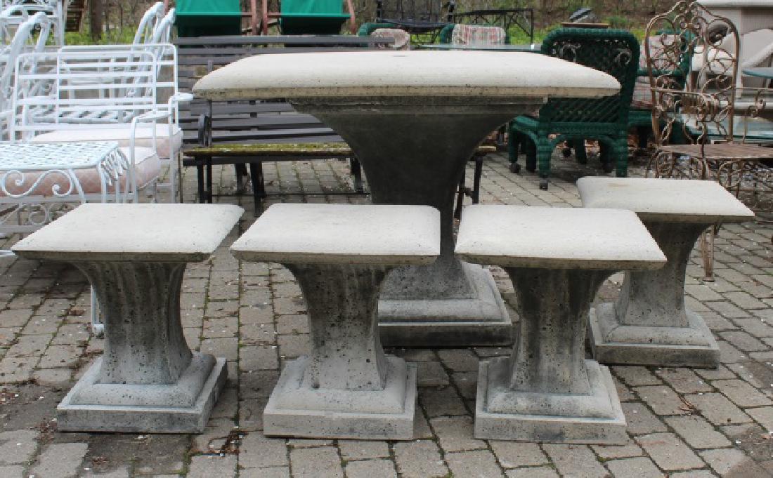Polished Cast Concrete Bistro Table w Cast Stools (1 of 3)