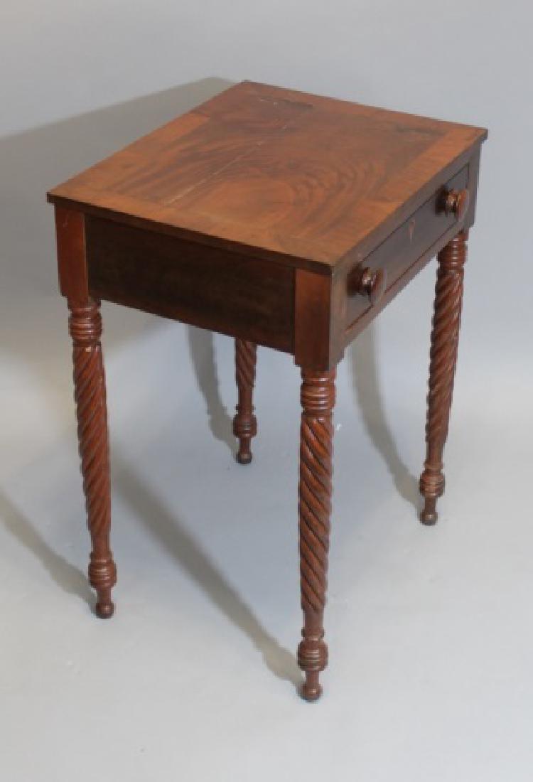 Antique Mahogany 1 Drawer Side Table w Twist Legs (1 of 7)