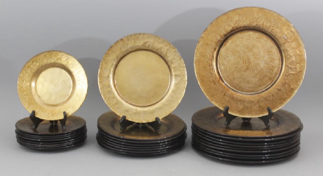 Full Service for 8 - Art Glass Gold Tone Plates (1 of 7)