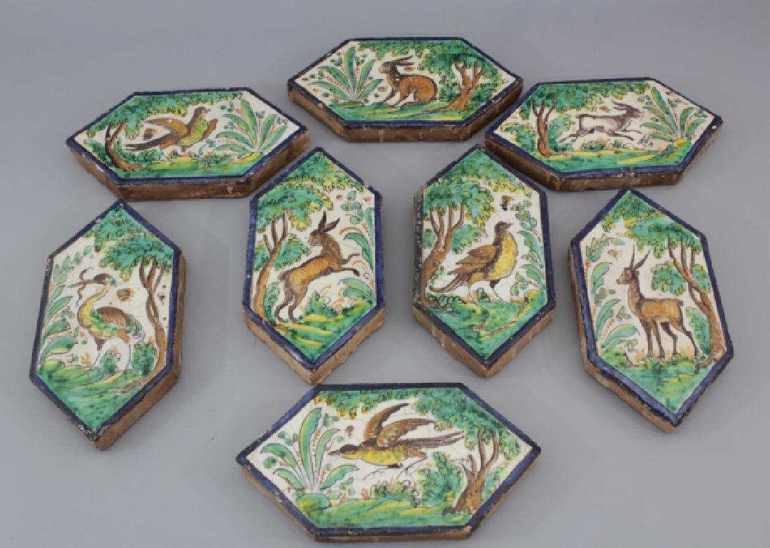 Group 8 Large Antique Spanish Animal Figure Tiles (1 of 10)