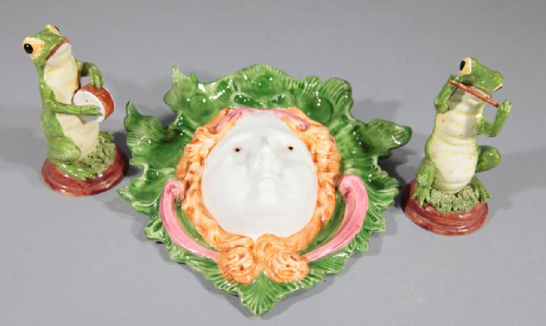 3 Ceramic Italian Items Pair Frogs & Wall Pocket (1 of 9)