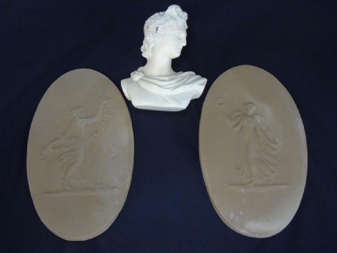 Pair Neo Classical Muse Plaques & Bust Statue (1 of 4)