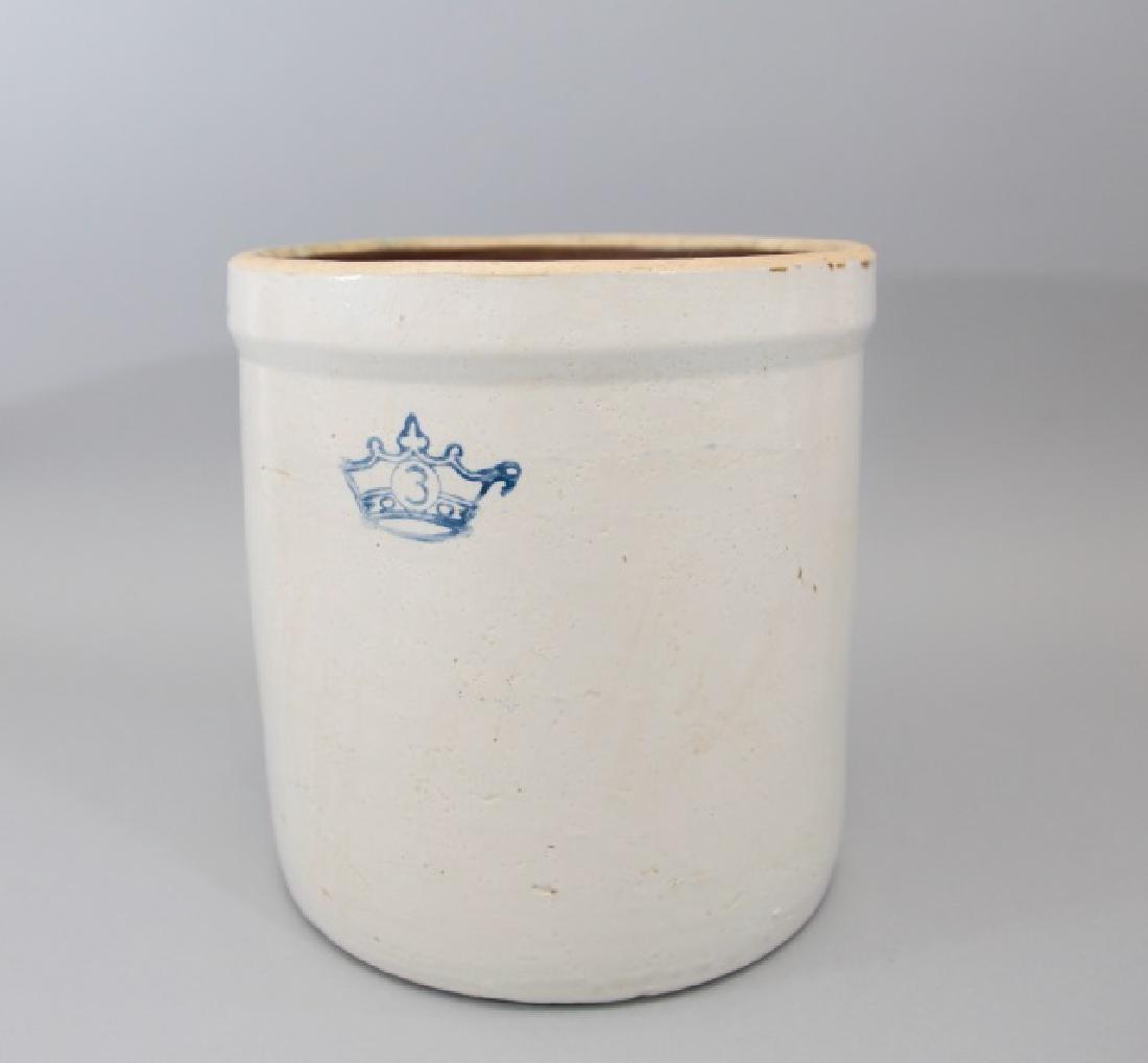 Vintage Earthenware Pot with Blue Insignia (1 of 4)