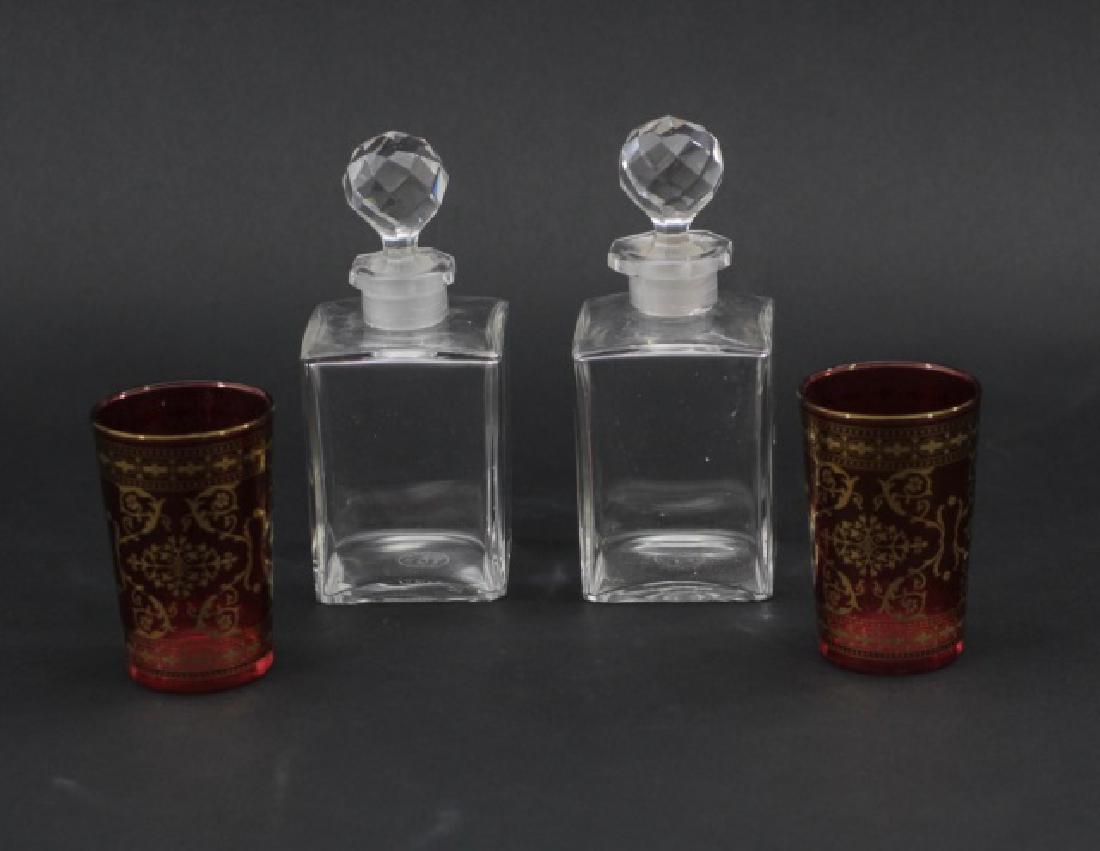 2 Baccarat Decanters w Stoppers & 2 Rose Glasses (1 of 8)