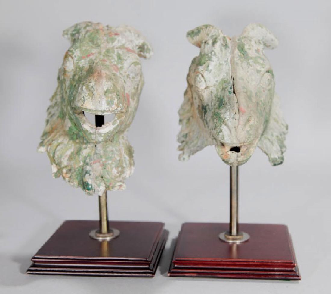 Pair Antique Cast Zinc Architectural Fragment Rams (1 of 8)