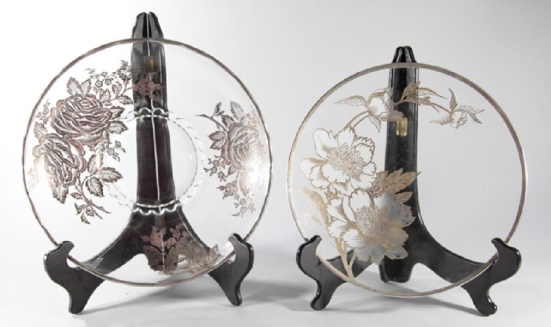 2 Antique Sterling Silver Overlay Platters (1 of 6)