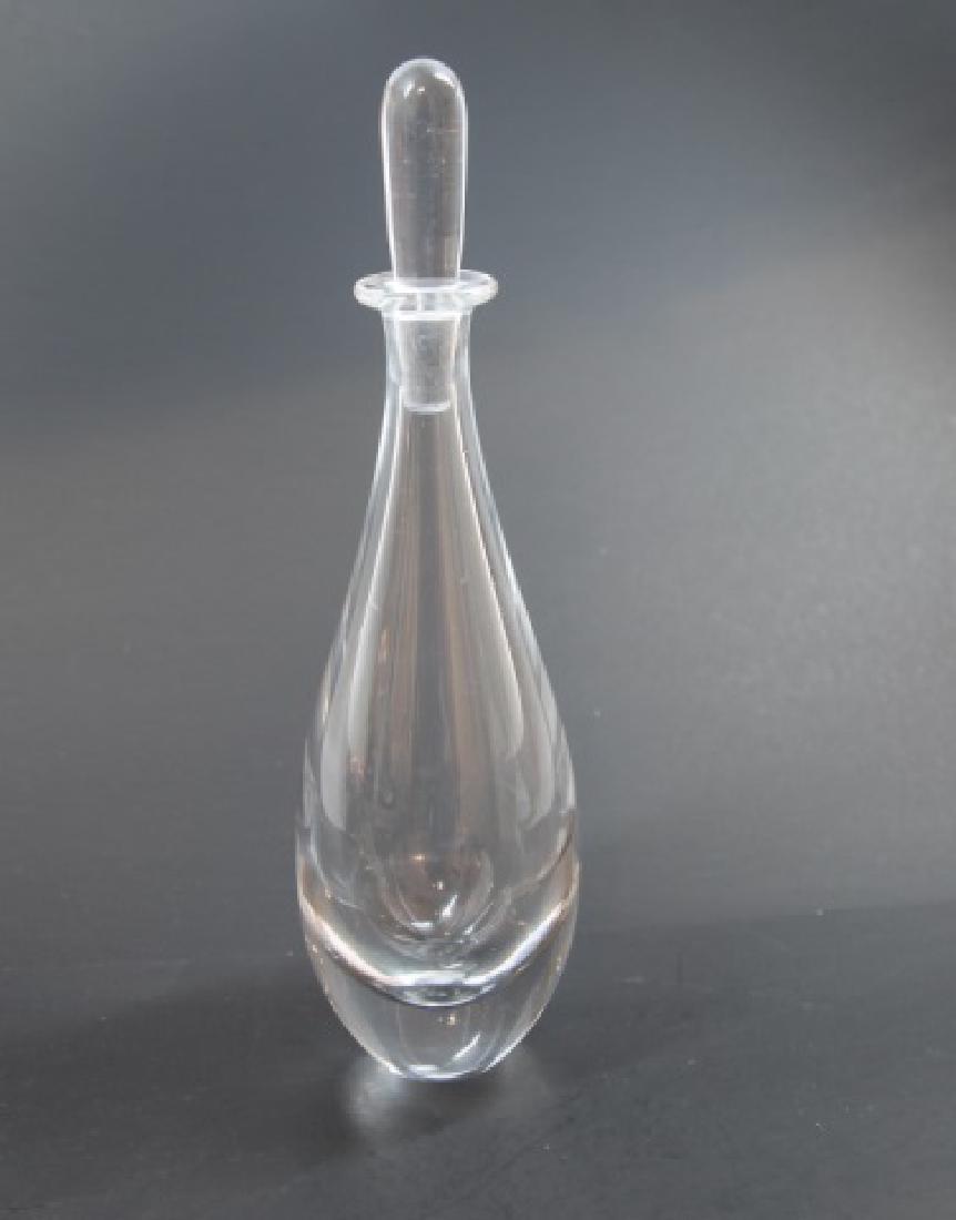Orrefors Contemporary Art Glass Decanter: Orrefors Contemporary Art Glass Decanter. Measures 12 x 3.5 inches.