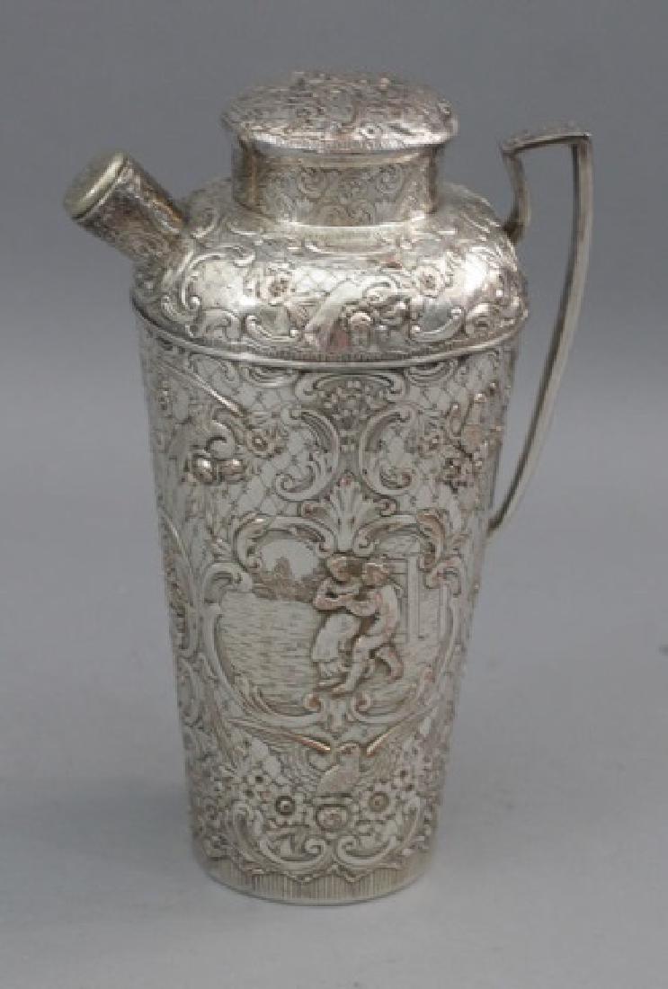 Ornate Silver Plated Martini Shaker with Handle (1 of 9)